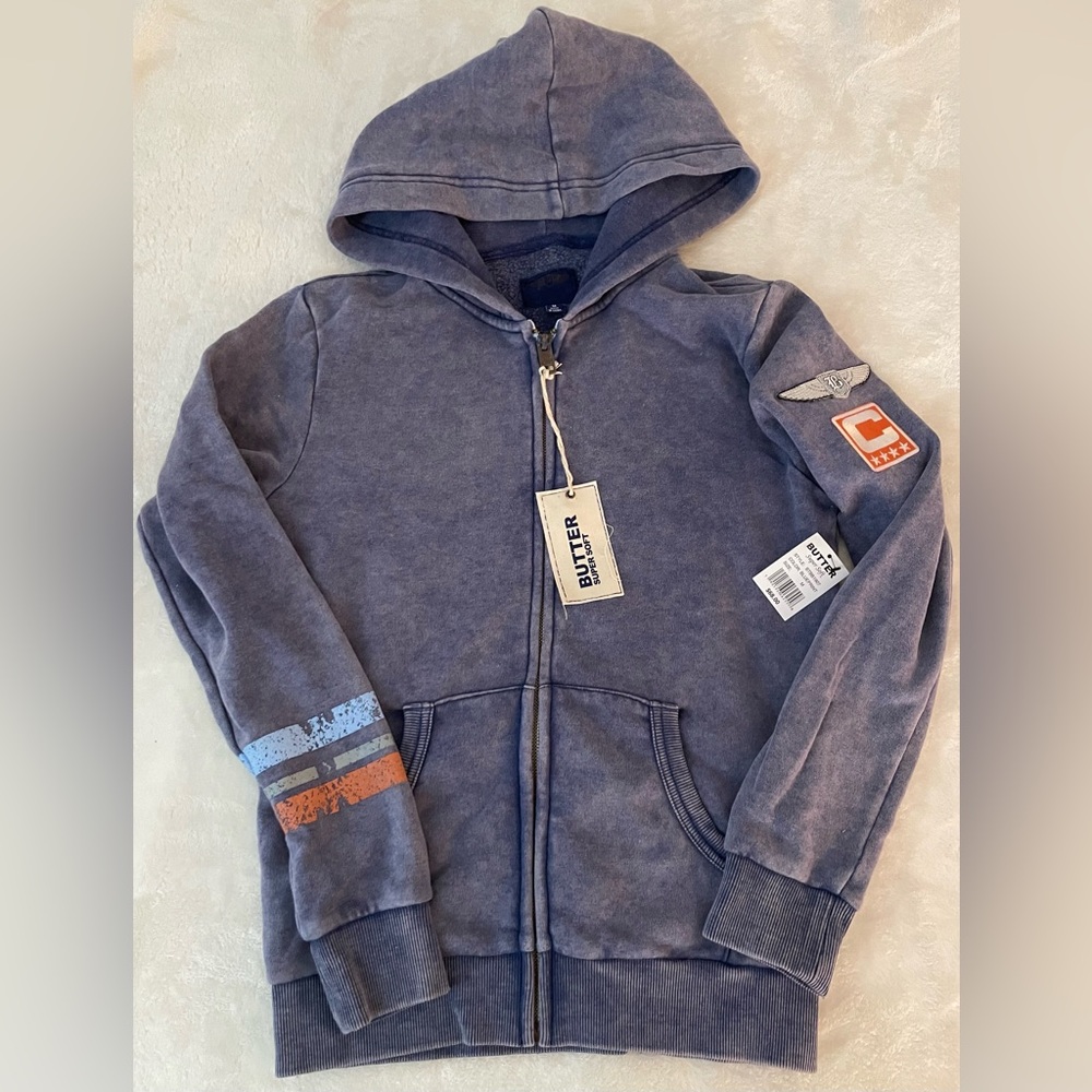 NWT Butter Boys Medium Zip Up Hoodie
